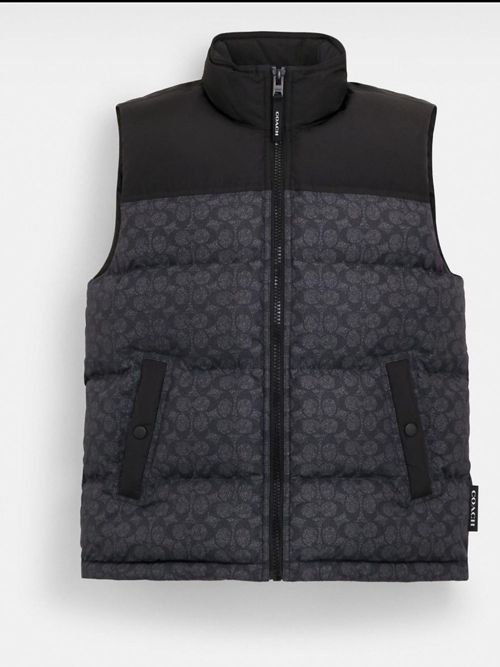 COACH Black Signature Quilted Vest